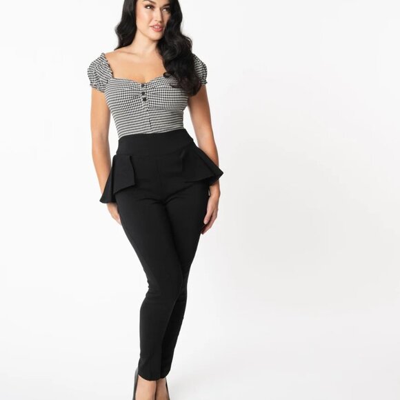Unique Vintage High-rise Peplum Skinny Pant - Picture 6 of 6